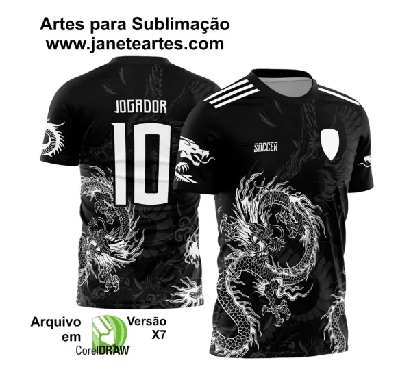 Arte Vetor Camisa Preta InterClasse 2024 - 2025 - Dragão