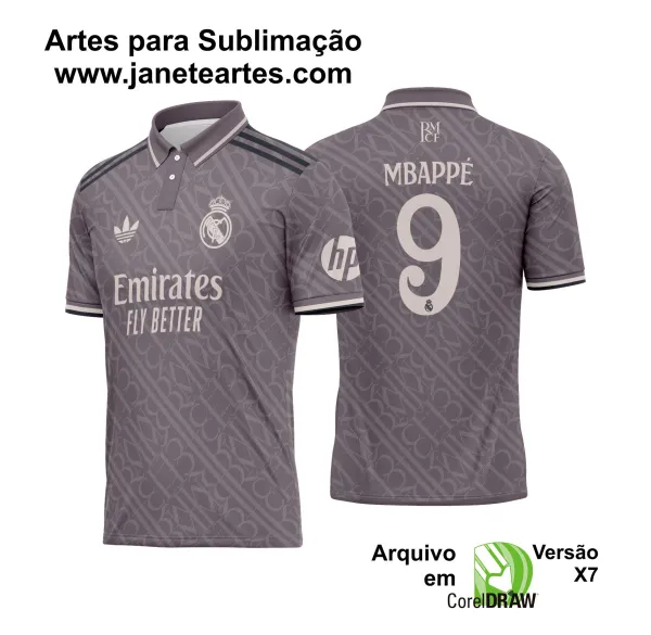 Arte Vetor Camisa Real Madrid Terceira 2024 - 2025