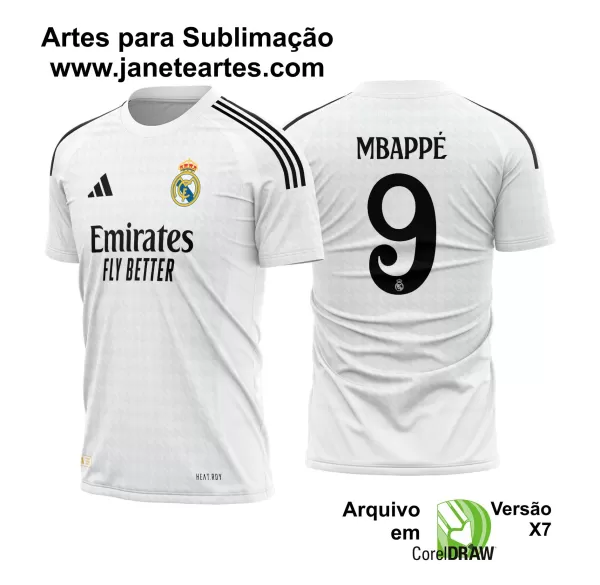Arte Vetor Camisa Real Madrid Titular 2024 - 2025