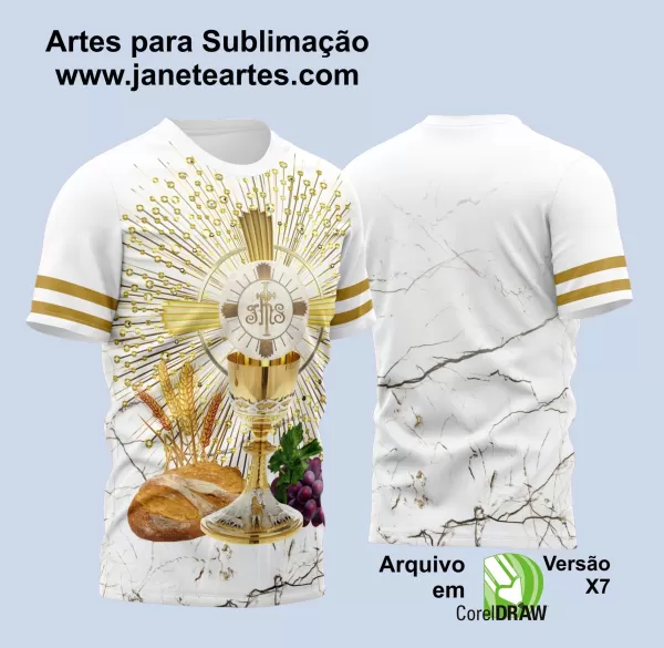 Arte Vetor Camisa Religião - Eucaristia | Modelo 15