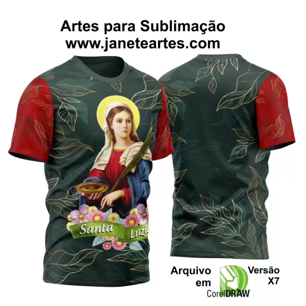 Arte Vetor Camisa Religião - Santa Luzia | Modelo 01