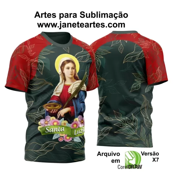 Arte Vetor Camisa Religião - Santa Luzia | Modelo 02