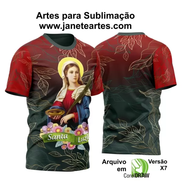 Arte Vetor Camisa Religião - Santa Luzia | Modelo 04