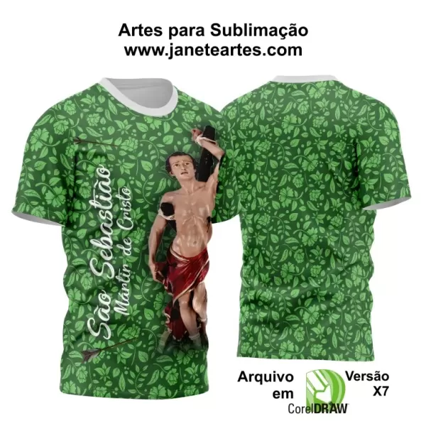 Arte Vetor Camisa Religião - São Sebastião | Modelo 03