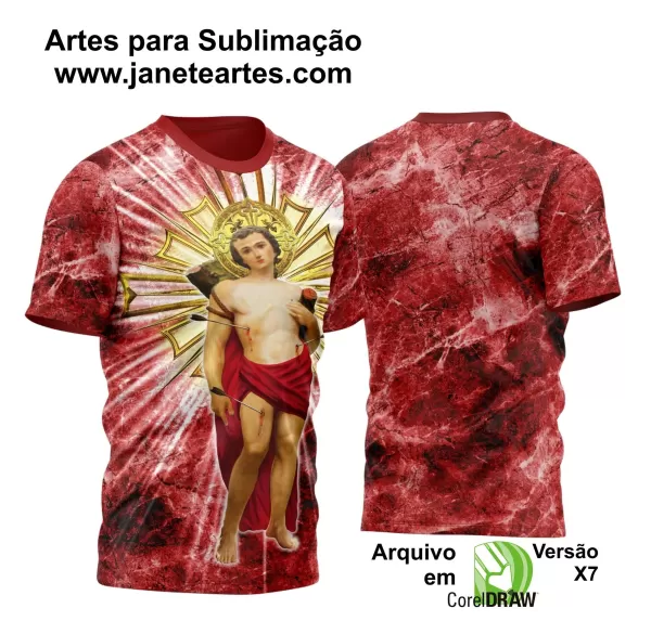 Arte Vetor Camisa Religião - São Sebastião | Modelo 04
