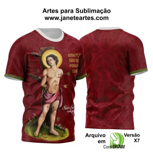 Arte Vetor Camisa Religião - São Sebastião | Modelo 05