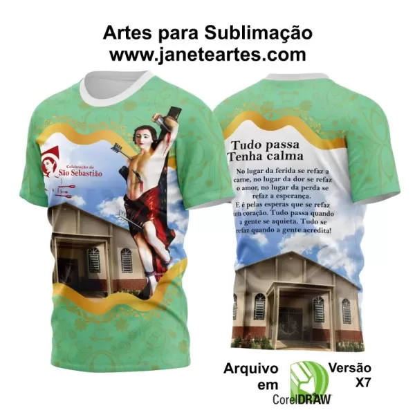 Arte Vetor Camisa Religião - São Sebastião | Modelo 09