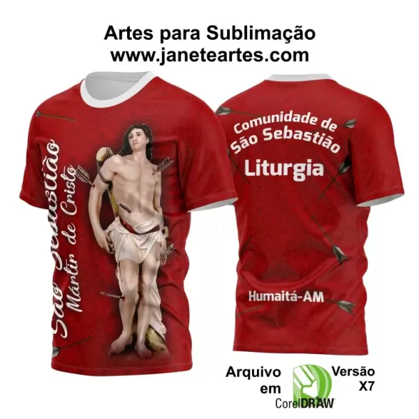 Arte Vetor Camisa Religião - São Sebastião | Modelo 13