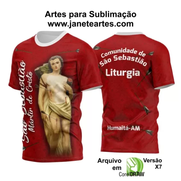 Arte Vetor Camisa Religião - São Sebastião | Modelo 14
