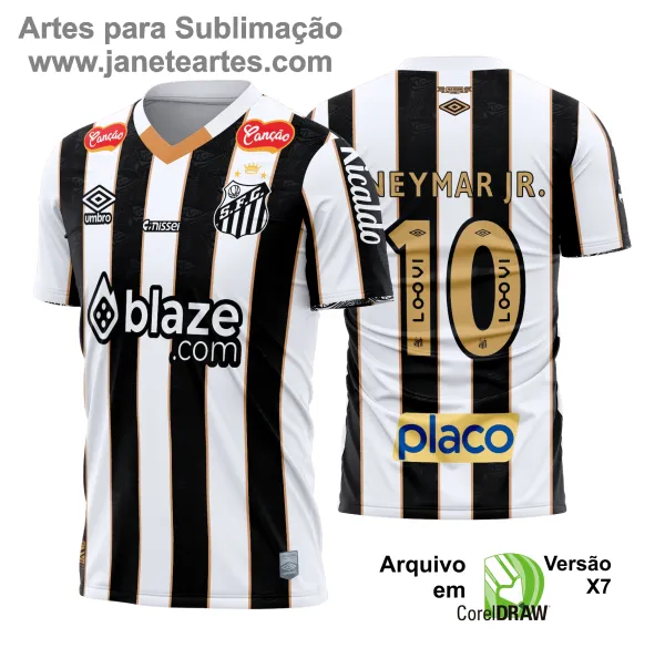 Arte Vetor Camisa Santos Reserva 2024 - 2025