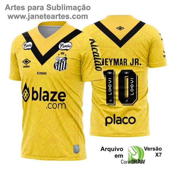 Arte Vetor Camisa Santos Reserva 2024 - 2025