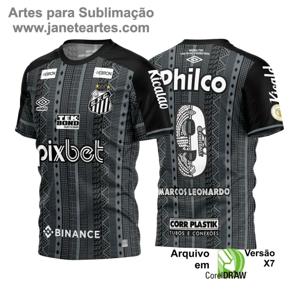 Arte Vetor Camisa Santos Terceira 2022 - 2023