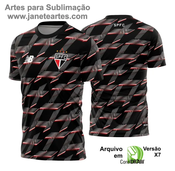 Uniforme de futebol personalizado, projetado para times amadores ou profissionais, com design moderno e arrojado. Apresenta uma combinação de cores contrastantes, logotipo ou escudo do time em destaque no peito, e detalhes gráficos na frente e nas mangas. Na parte traseira, há espaço para personalização com nome e número do jogador, garantindo identidade ao time. Ideal para jogos oficiais, amistosos ou competições, oferecendo estilo e funcionalidade.