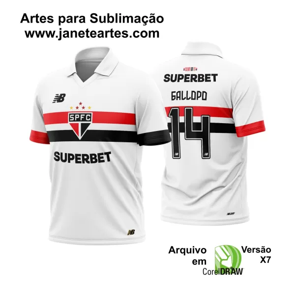Arte Vetor Camisa São Paulo Titular 2024 - 2025