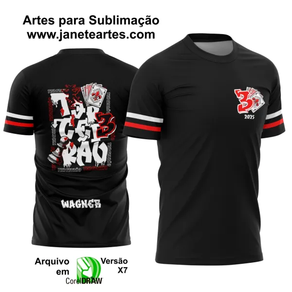 Arte Vetor Camisa Terceirão Cartas e Xadrez