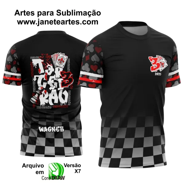 Arte Vetor Camisa Terceirão Cartas e Xadrez