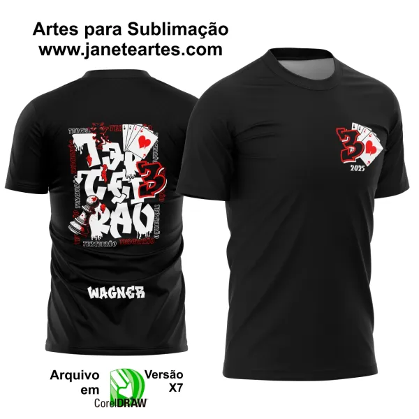 Arte Vetor Camisa Terceirão Cartas e Xadrez