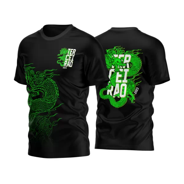 Arte Vetor Camisa Terceirão Dragão Verde M2: Despertando o Poder da Arte Vetorial do Dragão Verde em Camisetas