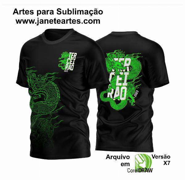 Arte Vetor Camisa Terceirão Dragão Verde M2: Despertando o Poder da Arte Vetorial do Dragão Verde em Camisetas