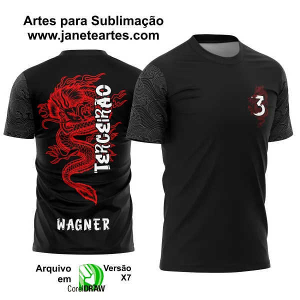 Arte Vetor Camisa Terceirão Dragão Vermelho 2025