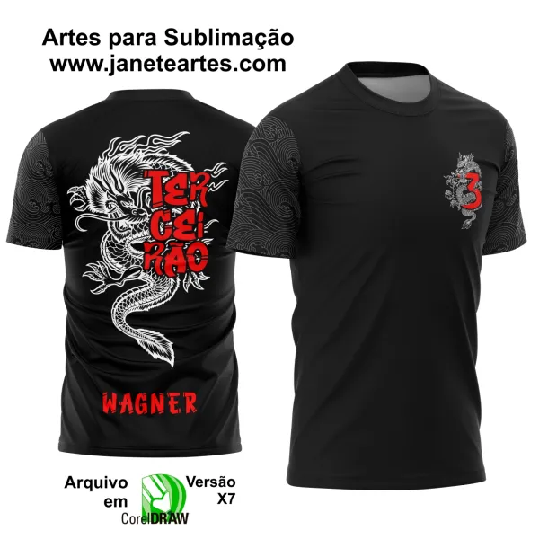 Arte Vetor Camisa Terceirão Dragão Vermelho 2025