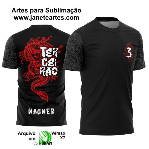 Arte Vetor Camisa Terceirão Dragão Vermelho 2025