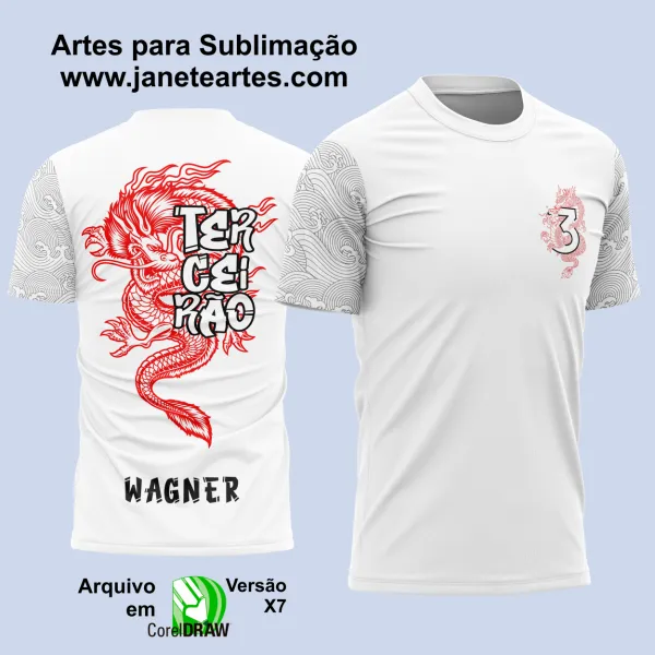 Arte Vetor Camisa Terceirão Dragão Vermelho 2025