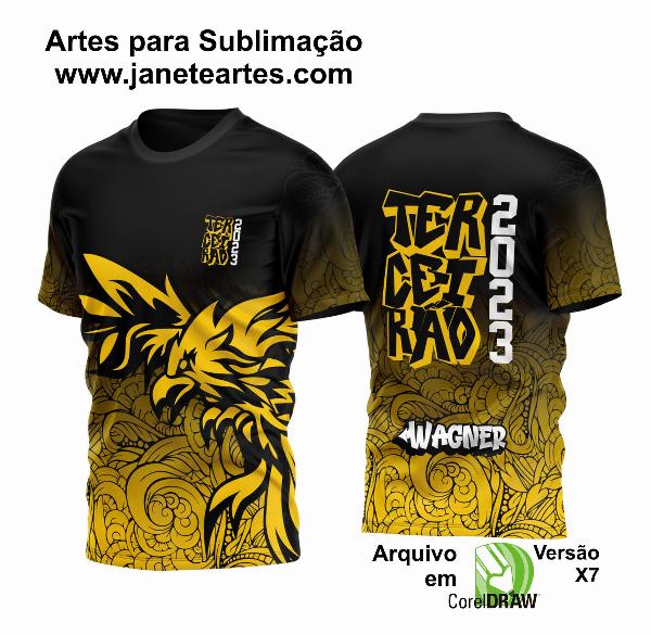 Arte Vetor Camisa Terceirão Fenix Amarela 2023, Representação da Camisa feita para Sublimação Total.
