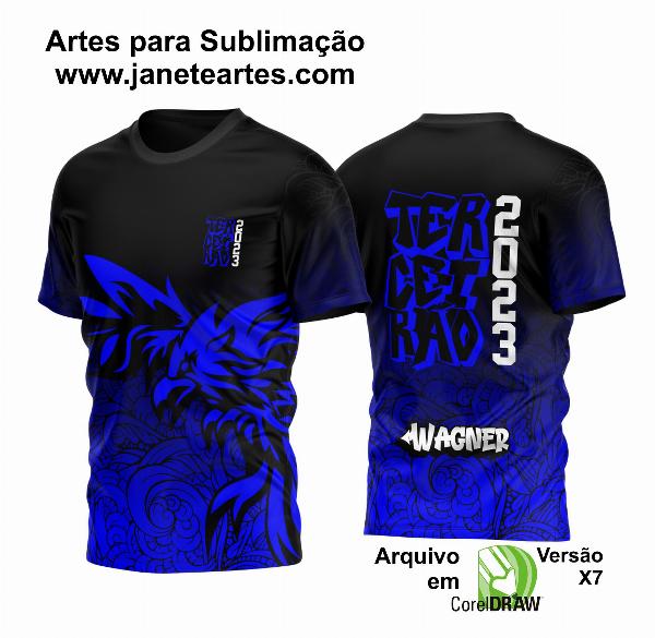 Arte Vetor Camisa Terceirão Fenix Azul 2023, Representação de Uma camisa feita em Sublimação Total.