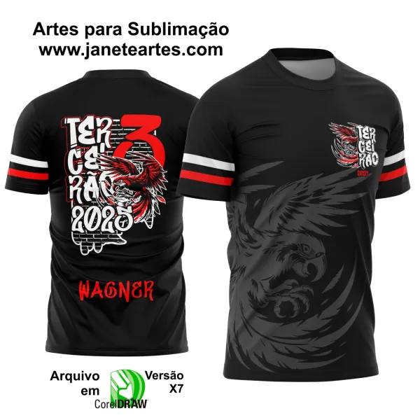 Arte Vetor Camisa Terceirão Graffite Arara Vermelha