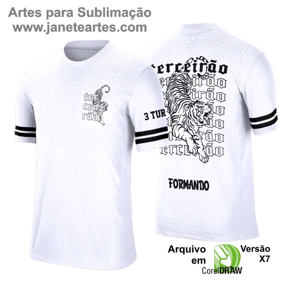 Arte Vetor Camisa Terceirão Tigre Branco 2025