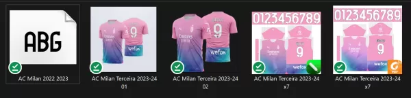 Arte Vetor Camisa Time AC Milan Terceira 2023-24 x7