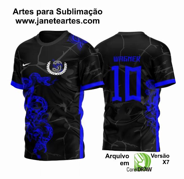 Arte Vetor Camisa Time Cobra Azul Grunge 2023