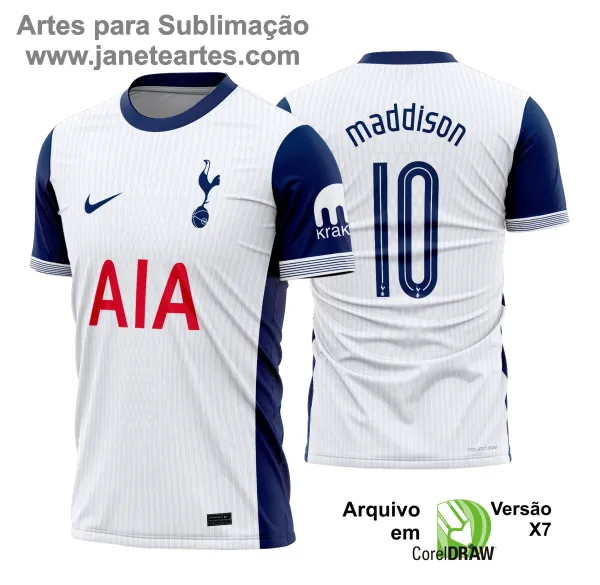 Arte Vetor Camisa Tottenham Titular 2024 - 2025