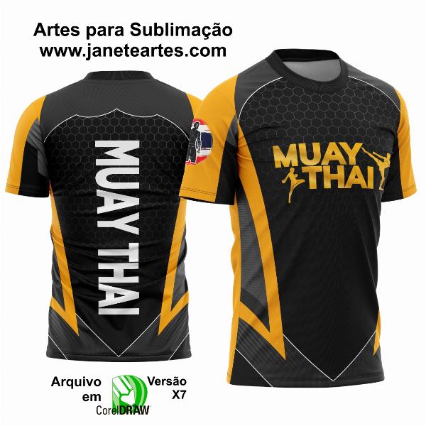 Arte Vetor Camisa Treinador Muay Thai Amarela