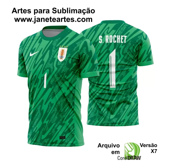 Arte Vetor Camisa Uruguai Goleiro 2024 - 2025