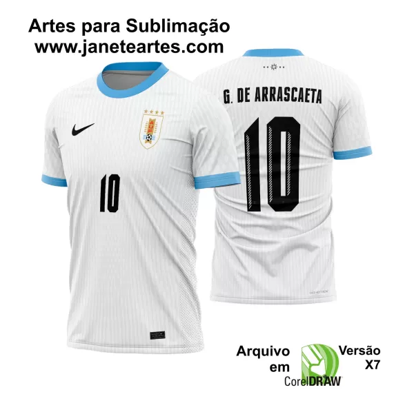 Arte Vetor Camisa Uruguai Reserva 2024 - 2025