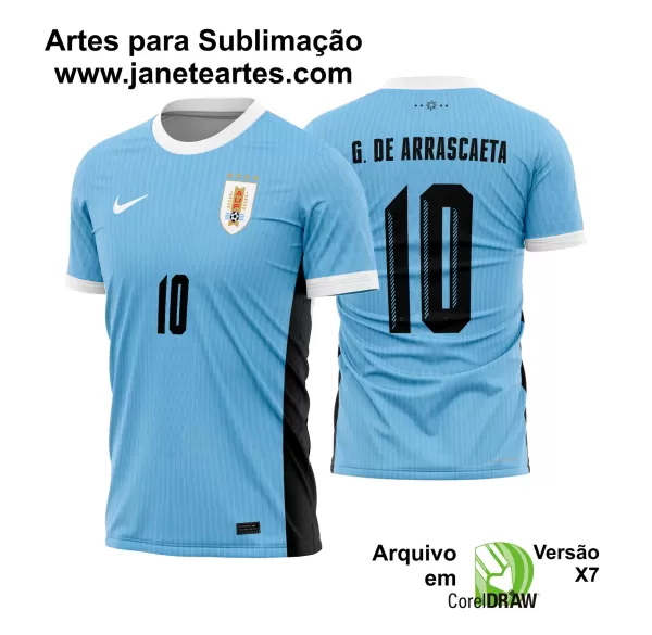 Arte Vetor Camisa Uruguai Titular 2024 - 2025