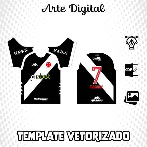 Arte Vetor Camisa Vasco 2022.2023 Titular