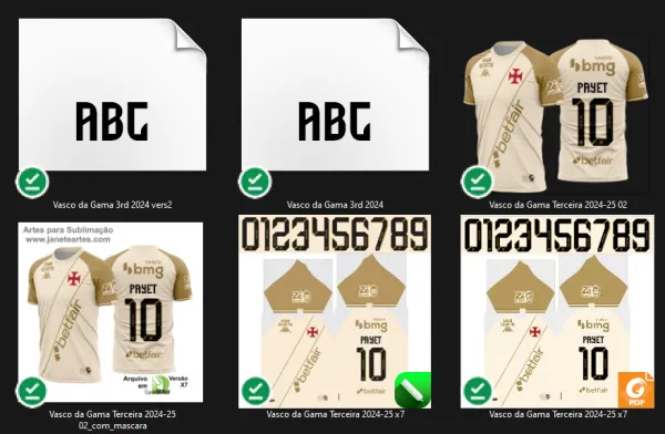 Arte Vetor Camisa Vasco da Gama Terceira 2024-25