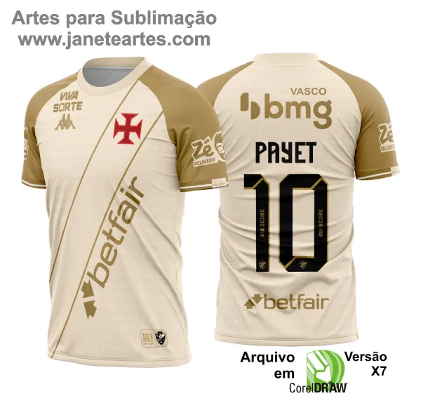 Arte Vetor Camisa Vasco da Gama Terceira 2024-25