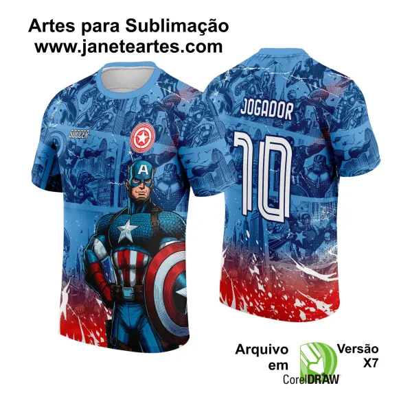 Arte Vetor Camisa de Interclasse Capitão America 2024 - 2025