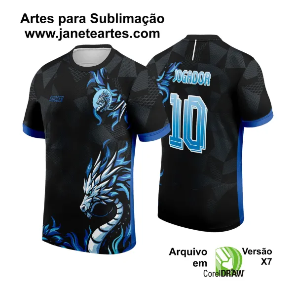 Arte Vetor Camisa de Interclasse Dragão Azul 2024 - 2025