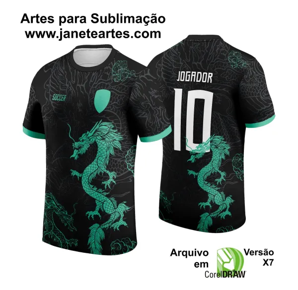 Arte Vetor Camisa de Interclasse Dragão Verde 2024 - 2025