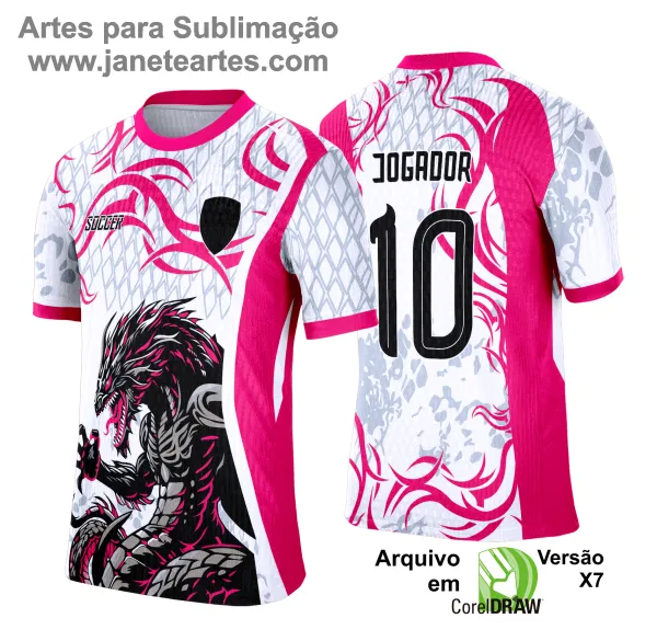 Arte Vetor Camisa de Interclasse Escolar 2025: DRAGÃO