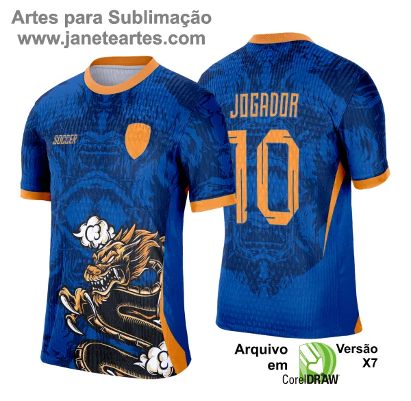 Arte Vetor Camisa de Interclasse Escolar 2025: DRAGÃO