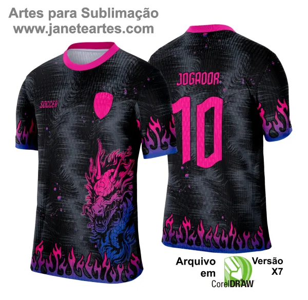 Arte Vetor Camisa de Interclasse Escolar 2025: DRAGÃO