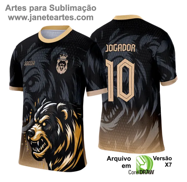 Arte Vetor Camisa de Interclasse Escolar 2025: URSO