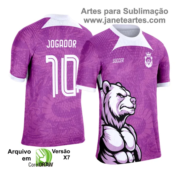 Arte Vetor Camisa de Interclasse Escolar 2025: URSO ROSA