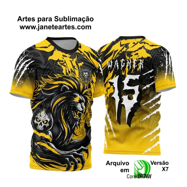 Arte Vetor Camisa de Interclasse Leão Amarelo 2024 - 2025